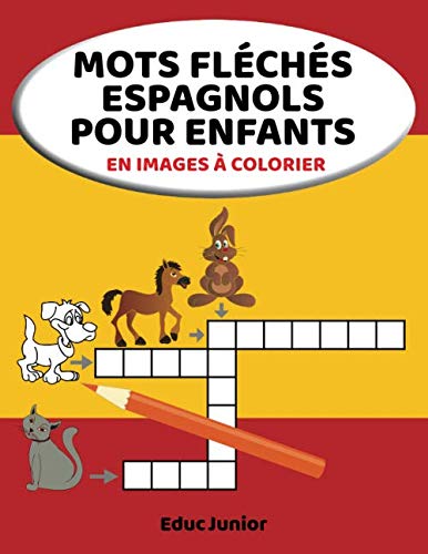 Mots fléchés espagnols pour enfants en images à colorier book
