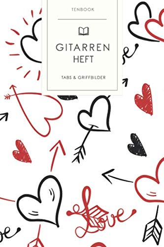 Gitarrenheft: Valentinus Liebe. 120 Seiten für Tabs mit schönem Design. Soft Cover 6x9 Zoll, ca. DIN A5 15x22cm. Books