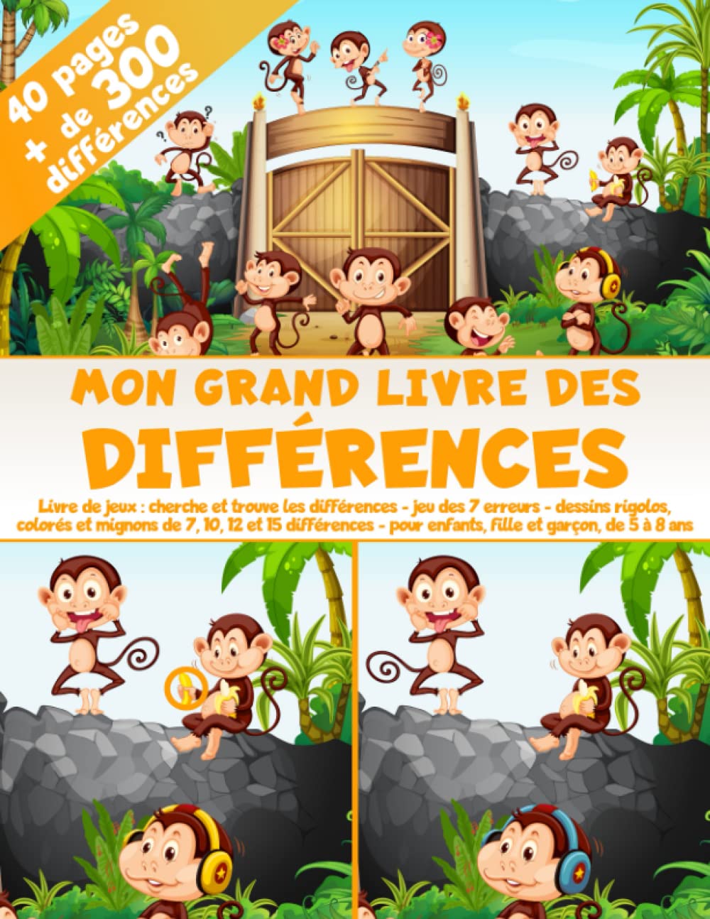 Mon Grand Livre des Différences - 40 pages, + de 300 différences - Livre de jeux : cherche et trouve les différences - Jeu des 7 erreurs - Dessins ... - pour enfants, fille et garçon, de 5 à 8 ans Tiptoi & Games
