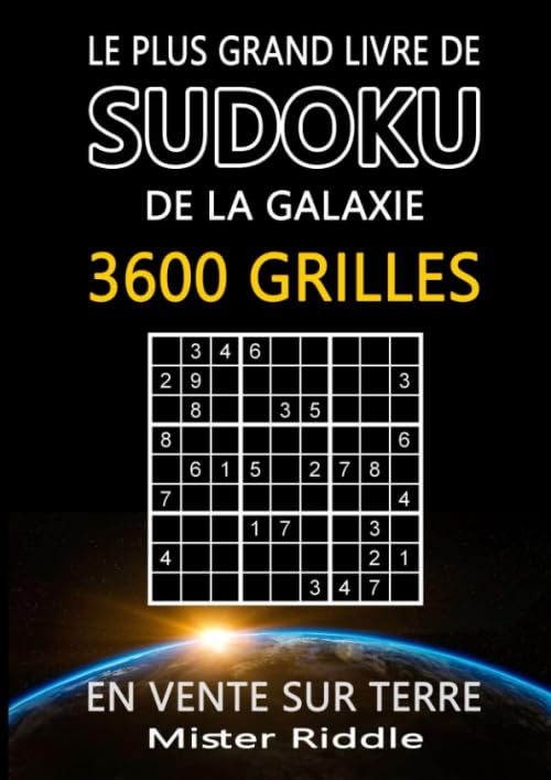 Le plus grand livre de SUDOKU de la galaxie - 3600 GRILLES - En vente sur terre Leisure & Fun