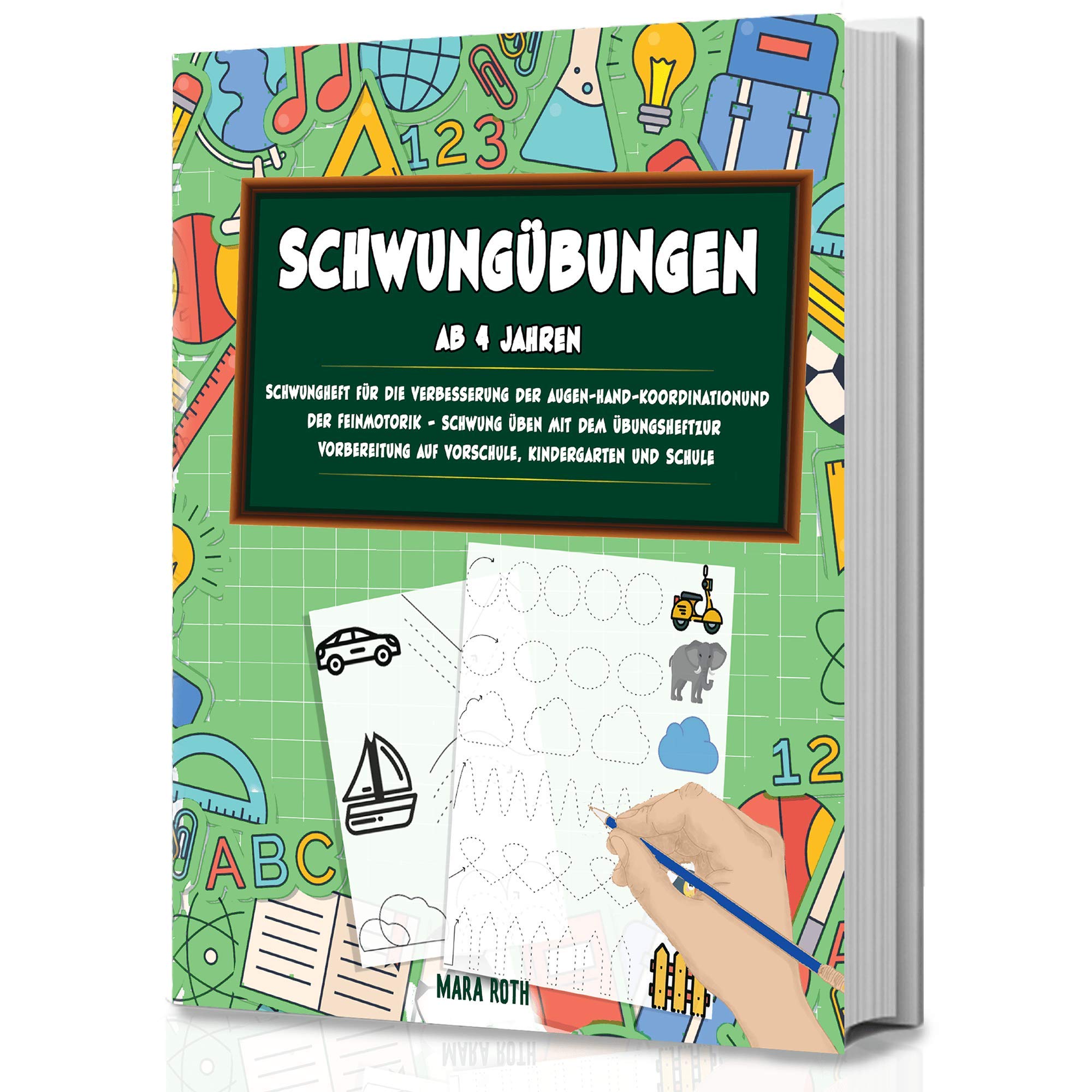 Schwungübungen ab 4 Jahren - Schwungheft für die Verbesserung der Augen-Hand-Koordination und der Feinmotorik - Schwung üben mit dem Übungsheft zur Vorbereitung auf Vorschule, Kindergarten und Schule Sheet Music