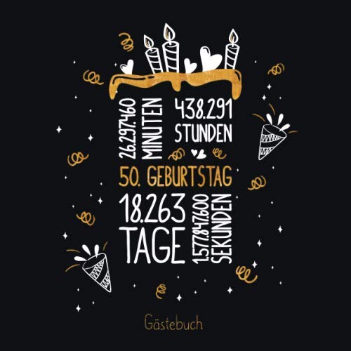 Gästebuch 50. Geburtstag: Geburtstags Deko & Geschenk zur Feier des 50.Geburtstag für Mann oder Frau / 50 Geburtstag Gästebuch / Buch zum Eintragen für Wünsche und Fotos der Gäste book