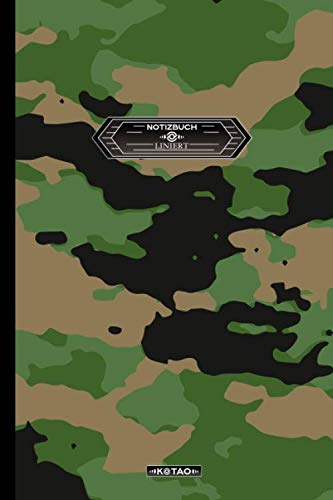 KOTAO Notizbuch Liniert DIN A5 #282 Camouflage Camo Muster: (120 Seiten, 90g/m2, 6“x9“, Softcover, Seitenzahlen - Notizheft, Schulheft, Tagebuch, Diary, Ruled Notebook) Books