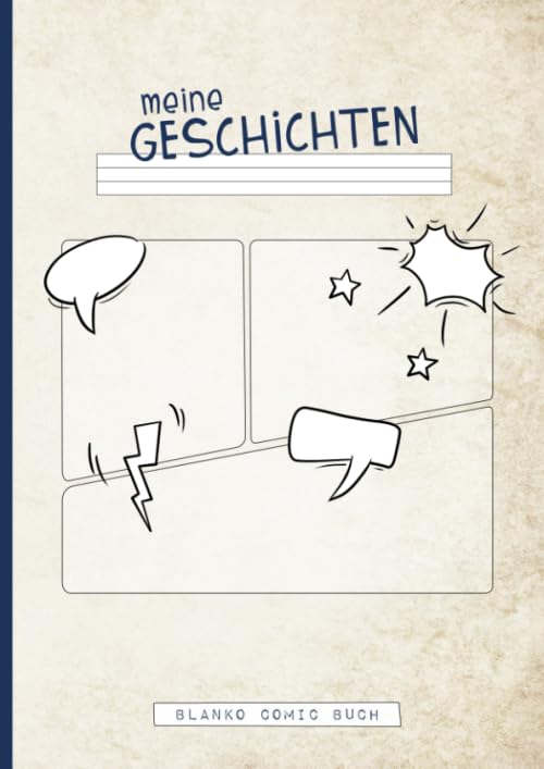 meine Geschichten | Blanko Comic Buch: Schreib-Lern-Heft zum Zeichnen und Schreiben von Comics für Grundschul-Kinder mit Kontrast-Lineatur Manga