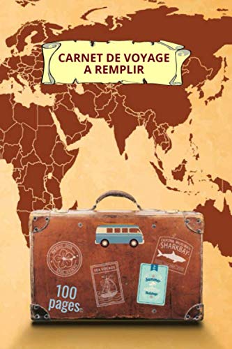 Carnet de voyage a remplir: carnet de voyage avec un espace pour photos, dessins, notes etc, 100 pages de taille 6x9 po (15,24 x 22,86 cm) book