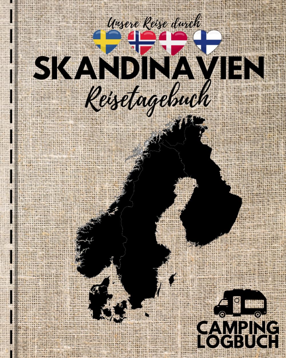 Unsere Reise durch SKANDINAVIEN | Reisetagebuch | Camping Logbuch: XXL-Version mit 176 vorgefertigten Seiten book