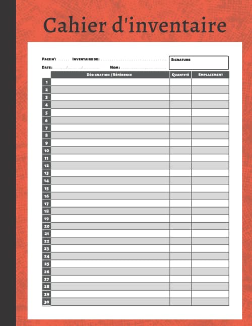 Cahier d'Inventaire: Suivi de stock - 108 pages - format 21.59 x 27.94 cm Business, Finance & Career