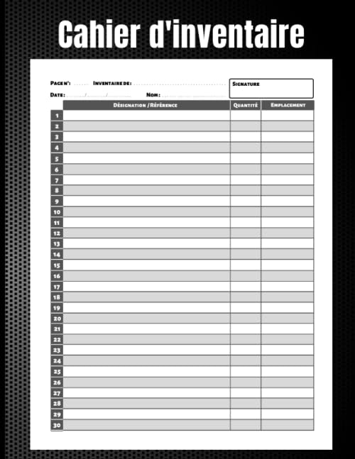 Cahier d'Inventaire: Suivi de stock - 108 pages - format 21.59 x 27.94 cm book