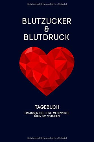 2In1 Blutzucker Und Blutdruck Tagebuch: Diabetes Und Blutdruck Pass I Kompaktes Notizbuch Für Die Täglichen Messwerte Für Ein Ganzes Jahr Health, Nutrition & Fitness