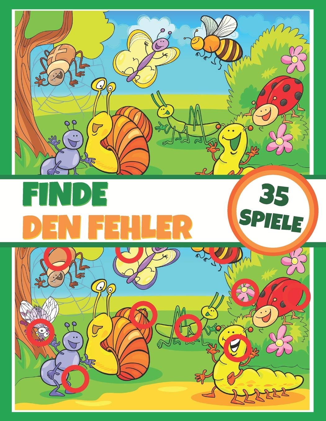 Finde den Fehler - 35 Spiele: Aktivitätsbuch für Kinder - Spielbuch - Ab 5 Jahren - Voll farbfähig Tiptoi & Games