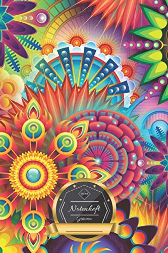 Notenheft Gitarre: Farbige Mandalas • Buntes Notizheft • Musikheft mit Gitarren Tabs • 100 Seiten ║ Schreibheft - ca. DIN A5 Format ║ kleines Geschenk für Freunde Essays & Short Stories