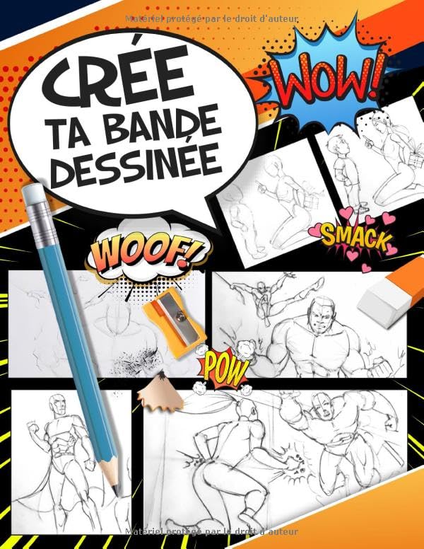 Crée ta Bande Dessinée: 100 planches vierges + 3 pages de mode d'emploi • env 22x28 cm • enfant : fille garçon 5 6 7 8 9 10 11 12 et 13 ans, ado et adulte • idée cadeau activités manuelles book