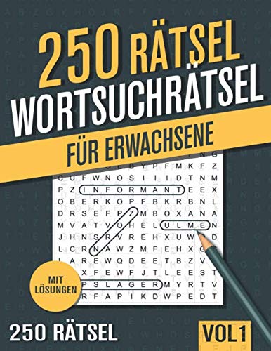 250 Wortsuchrätsel: Großer Rätselspaß für Senioren und Erwachsene mit 250 Buchstabenpuzzle - Band 1 Leisure & Fun