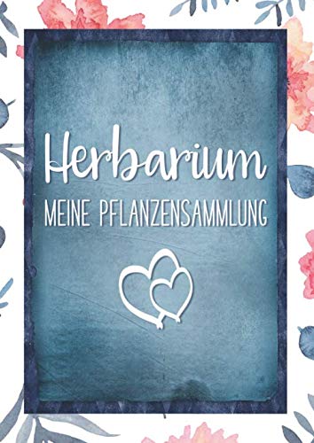 Herbarium Meine Pflanzensammlung: Perfekt zur Pflanzenaufbewahrung | mit vorgefertigten Etiketten zur Pflanzenbestimmung | ausreichend Platz für getrocknete Blüten und Blätter | Motiv: blauer Rahmen Non-fiction