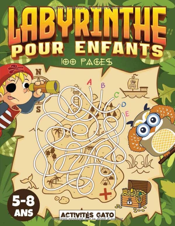 Labyrinthe enfant 5-8 ans: 100 Labyrinthes pour enfants, labyrinthe livre de puzzles pour les enfants, livre de jeux labyrinthes 5 ans 6 ans 7 ans 8 ... Jeu labyrinthe junior. Livre d'aventure Tiptoi & Games
