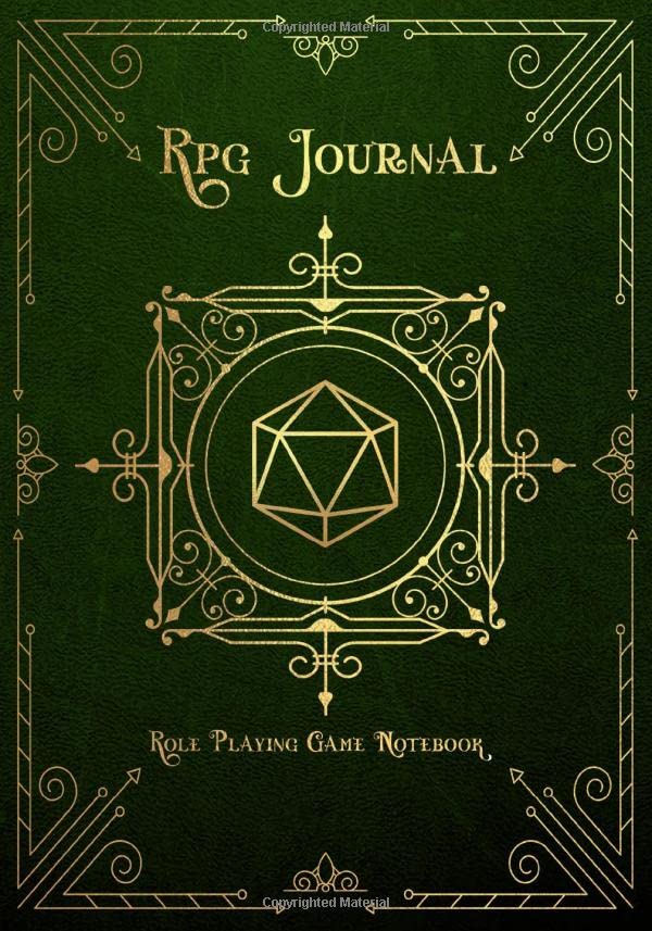 RPG Journal Mixed Paper: Ruled, Graph, Hexagon and Dot Grid | Role Playing Game Companion Green Leather Cover (Dungeon RPG Game Series, Band 4) Leisure & Fun