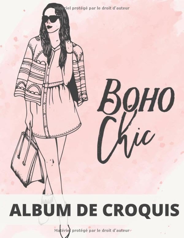 Album de Croquis: Cahier à Dessin | 100 pages | Carnet Thème Mode grand format | Cadeau pour femme et fille | Papier pour Stylos, Crayons et Fusain book