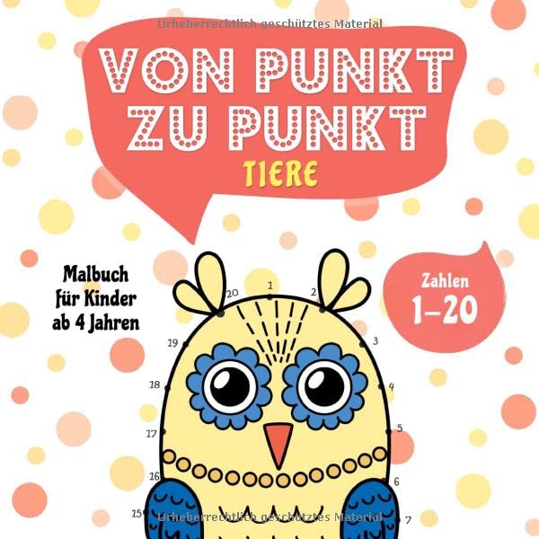 Von Punkt zu Punkt Tiere: Malbuch für Kinder ab 4 Jahren - Zahlen 1-20 (Punkt zu Punkt Kinder, Band 1) Pets