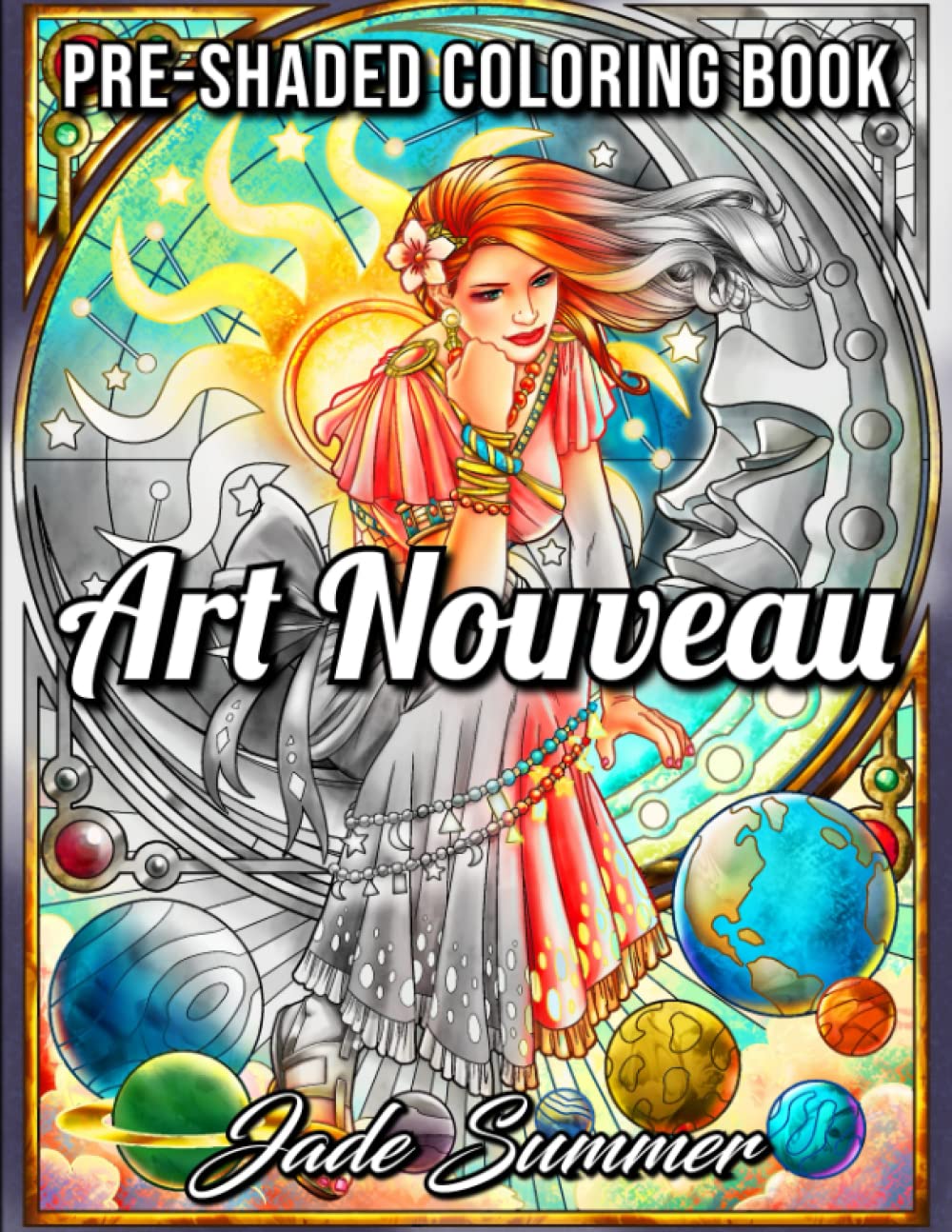 Art Nouveau Grayscale: An Adult Coloring Book with Fantasy Women, Mythical Creatures, and Detailed Designs for Relaxation (Grayscale Coloring Books) Hobbies & Crafts