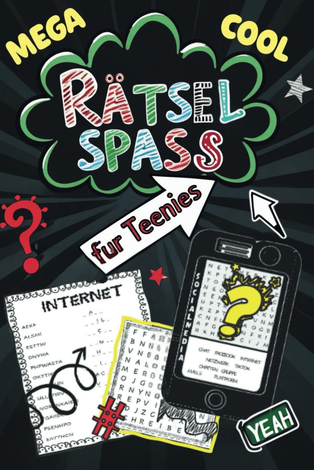 Rätselspaß für Teenies: Coolers Rätselbuch für Kinder ab 12: Logicals, Wortsuchrätsel, Labyrinthe, Buchstabenrätsel ... Sports Books