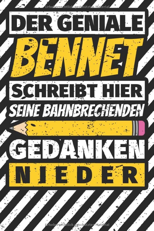 Notizbuch liniert: Bennet Geschenke lustiger Spruch Vorname Books