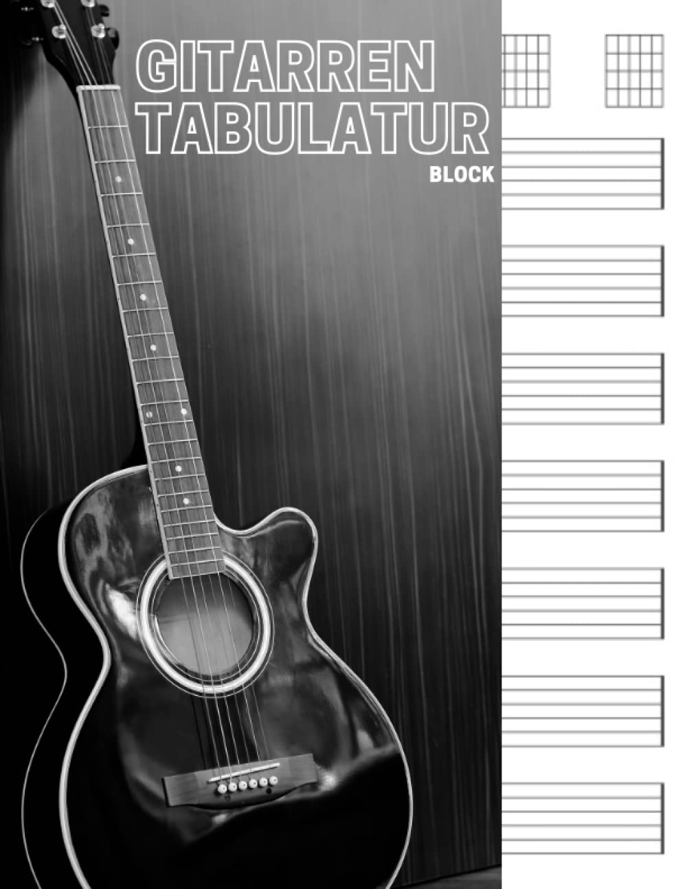 Gitarren tabulatur block: 7 Tabulator Zeilen pro Seite, 6 Gitarren Akkorddiagramme pro Seite. Ideal für musiker, gitarristen oder musiklehrer.(110 ... Format A4, tab buch, gitarre tabulatur) Arts & Music