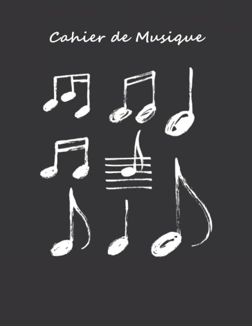 Cahier de musique: Carnet de partitions - Papier manuscrit - 12 portées par page - 108 pages - Grand format - Couverture moderne Sheet Music