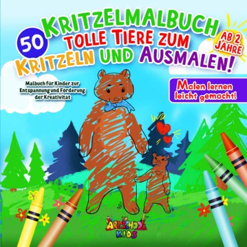 Kritzelmalbuch ab 2 Jahre: 50 tolle Tiere zum Kritzeln und Ausmalen! Malbuch für Kinder zur Entspannung und Förderung der Kreativität – Malen lernen leicht gemacht! Business, Finance & Career