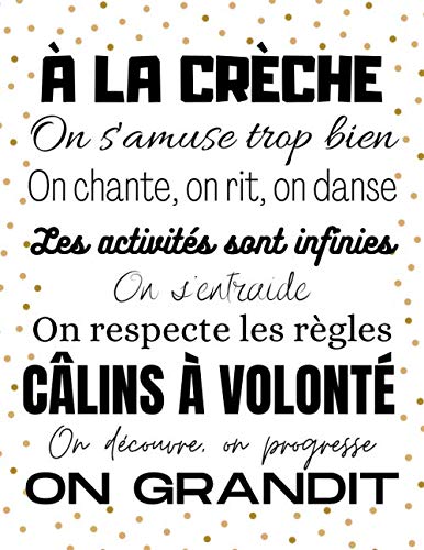 A la crèche: Cadeau original pour dire merci à sa garderie, nounou ou assistante maternelle | Carnet de note avec citation book