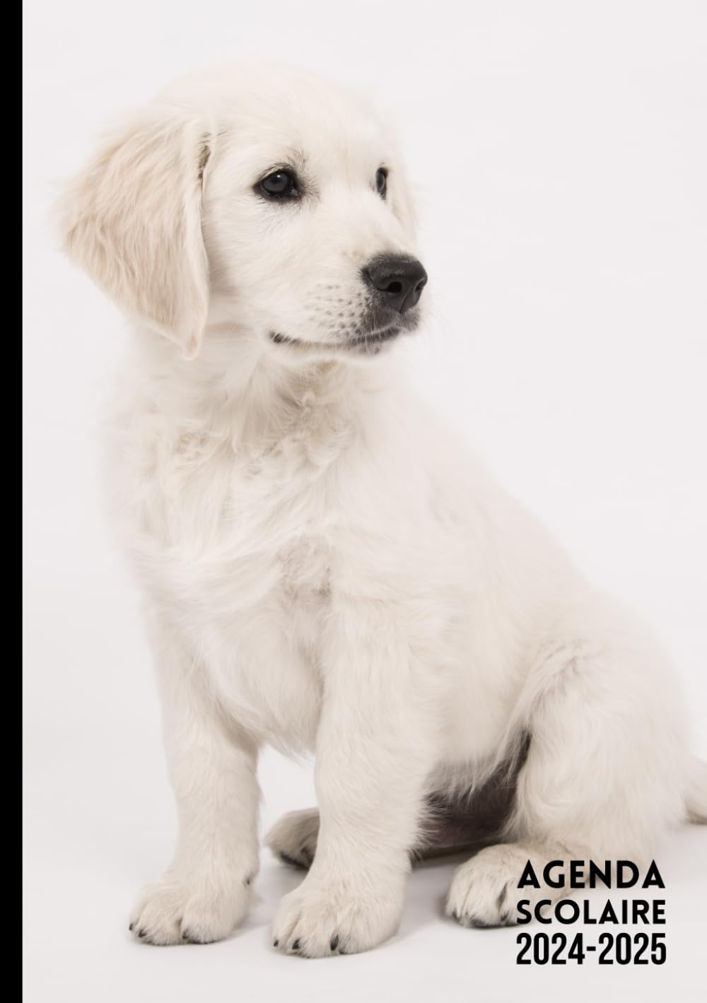 Agenda Scolaire Chien Chiot: Format A5 Agenda Journalier Quotidien Blanc et Noir | Fille Garçon College Lycee Etudiant Primaire Calendars