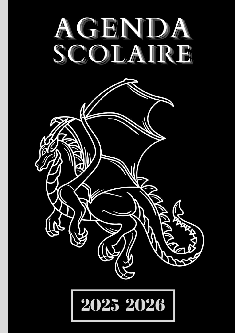 Agenda Scolaire Dragon: Format A5 Agenda Journalier Quotidien en Français Noir | Fille Garçon College Lycee Etudiant Primaire Calendars