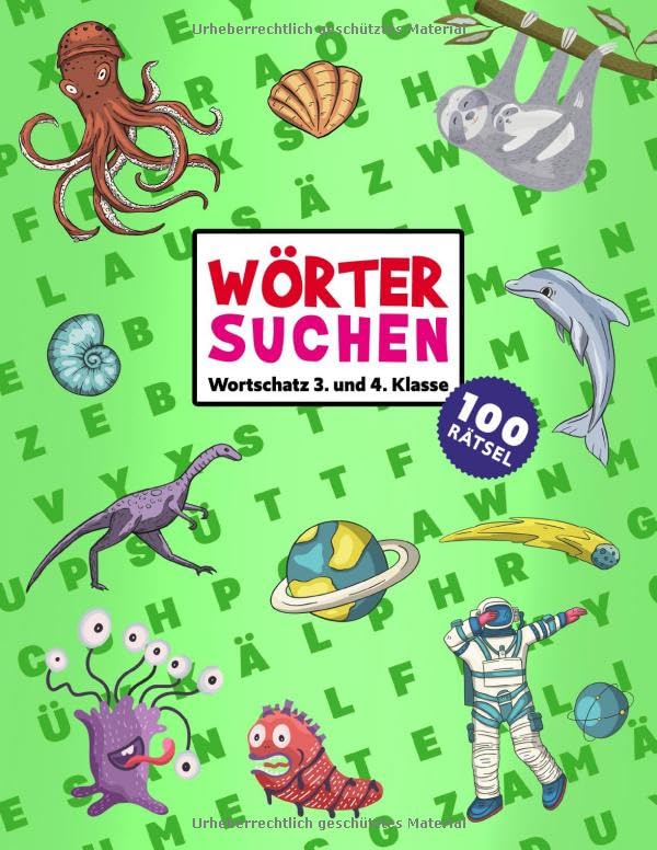 Rätselblock für Kinder - Wortsuchrätsel: Wortschatz 3. & 4. Klasse | Wörter suchen im Wortgitter | Rätselheft ab 8 Jahre | 100 Buchstabensalat Rätsel | Suchsel Wortsuchspiel für Mädchen & Jungen Foreign Languages ​​& Dictionaries
