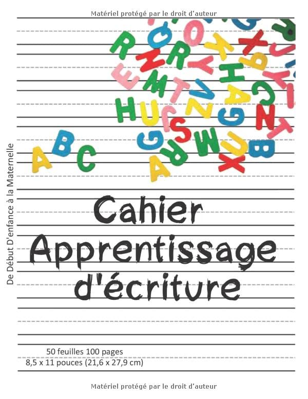 Cahier Apprentissage d'écriture : Ligne médiane / centre pointillée: || pour les enfants de l'école maternelle et primaire book