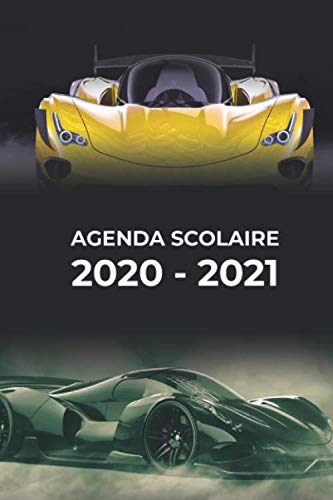 Agenda scolaire 2020 – 2021 voiture de course | pour collège et lycée | avec emploi du temps, organisateur journalier et calendrier | 1 page par jour book