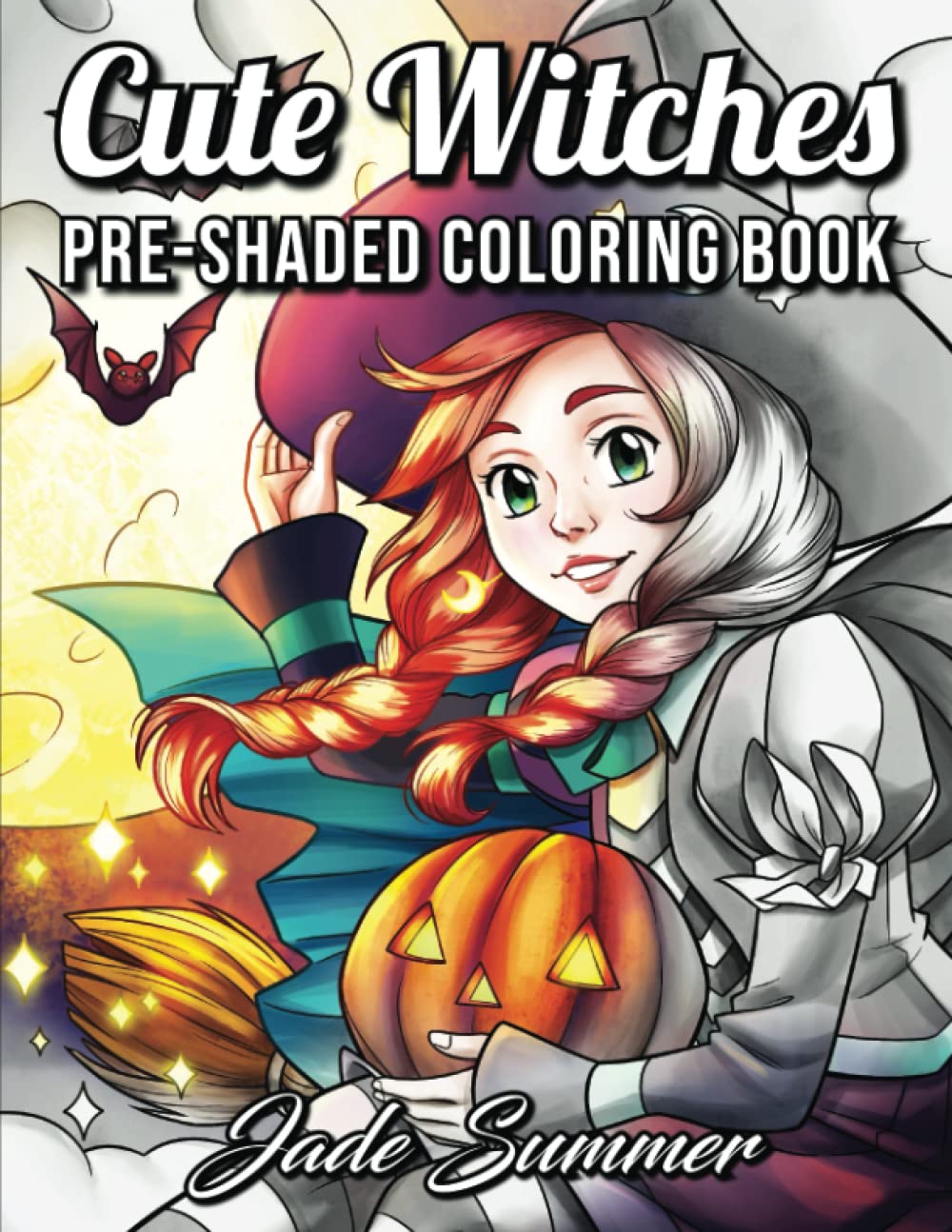 Cute Witches Grayscale: An Adult Coloring Book with Magical Fantasy Girls, Adorable Gothic Scenes, and Spooky Halloween Fun Film, Art & Culture