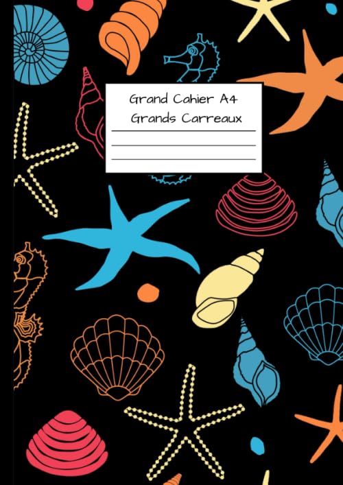 Grand Cahier A4 - Grands Carreaux: Cahier A4 - 110 pages - 21x29,7 cm - Pages Séyès - Couverture Souple Thème Mer Océan book