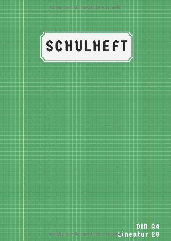 Lineatur 28: 50 Blatt | Heft Din A4 Kariert Doppelrand | Schulheft Lineatur 28 A4 | Matheheft 28 Kariert Mit Rand | Rechenheft 28 | Grün Essays & Short Stories