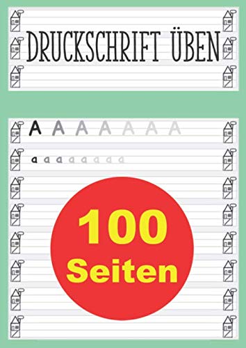 Druckschrift üben: Druckbuchstaben schreiben lernen | Schreiblernheft DIN A4 zum Üben von ABC Buchstaben Books
