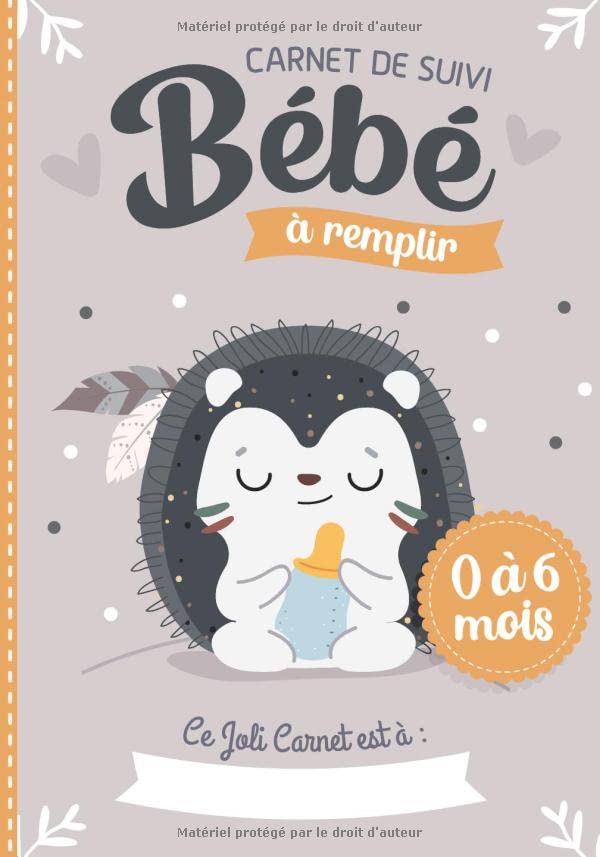 Carnet de Suivi Bébé à remplir 0 à 6 mois: Cahier tout en un pour un suivi quotidien de bébé de son allaitement, de son sommeil et de sa santé | couverture hérisson (Carnets de suivi bébé 0-6 mois) Parents & Children