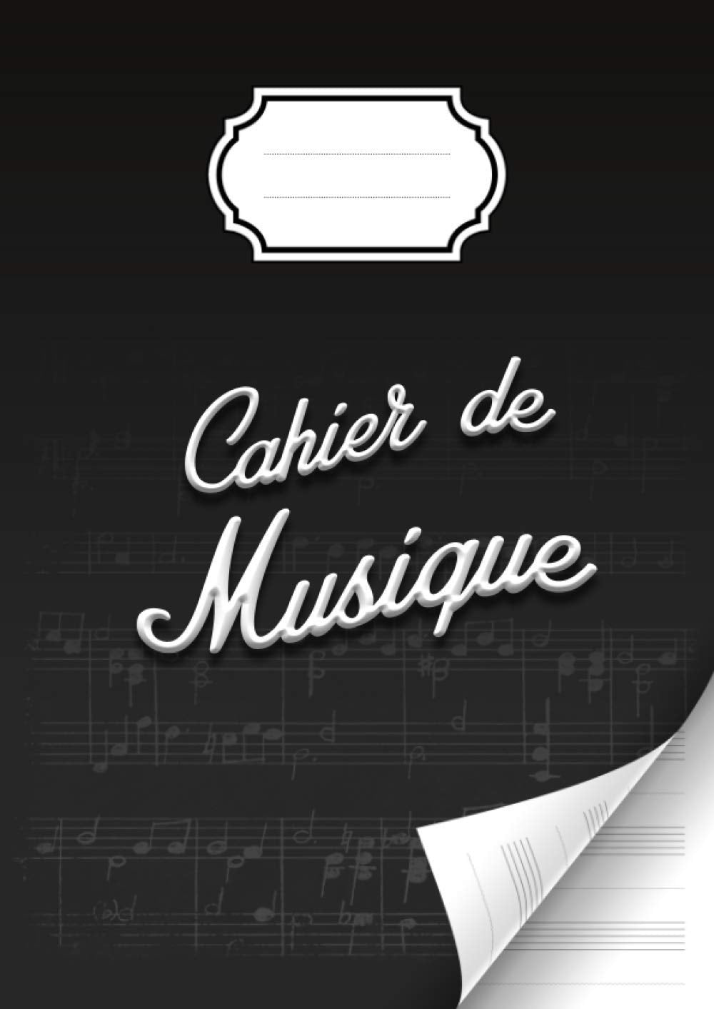Cahier de musique avec portées et annotations pour la composition musicale - solfège - partitions - 48 pages - Grand format A4 : 21x 29,7 cm - Couverture brillante Arts & Music
