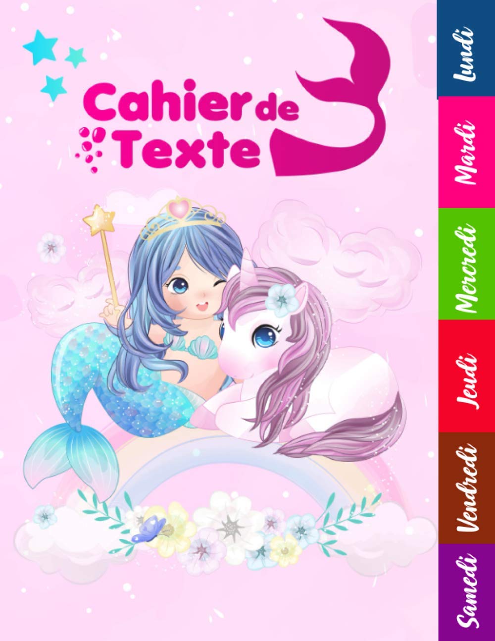 Cahier de texte Sirène: Cahier de texte fille | cahier de texte cp - ce1 - ce2 - cm1 - cm2 | 2020 2021 Education & Training