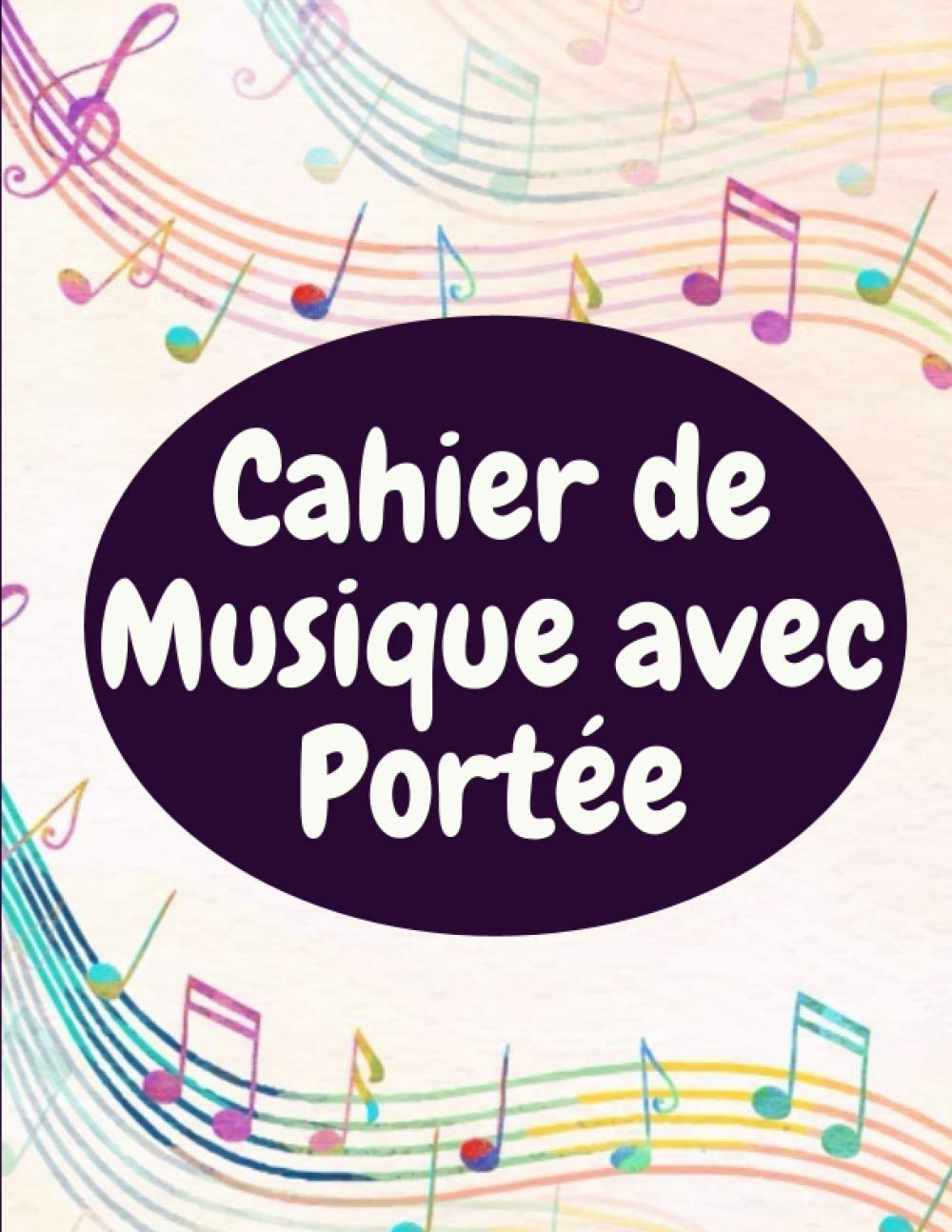 Cahier de Musique avec Portée: Papier Musique Avec 8 Grosses Portées - Grand Format - 24x32 - 100 pages Sheet Music