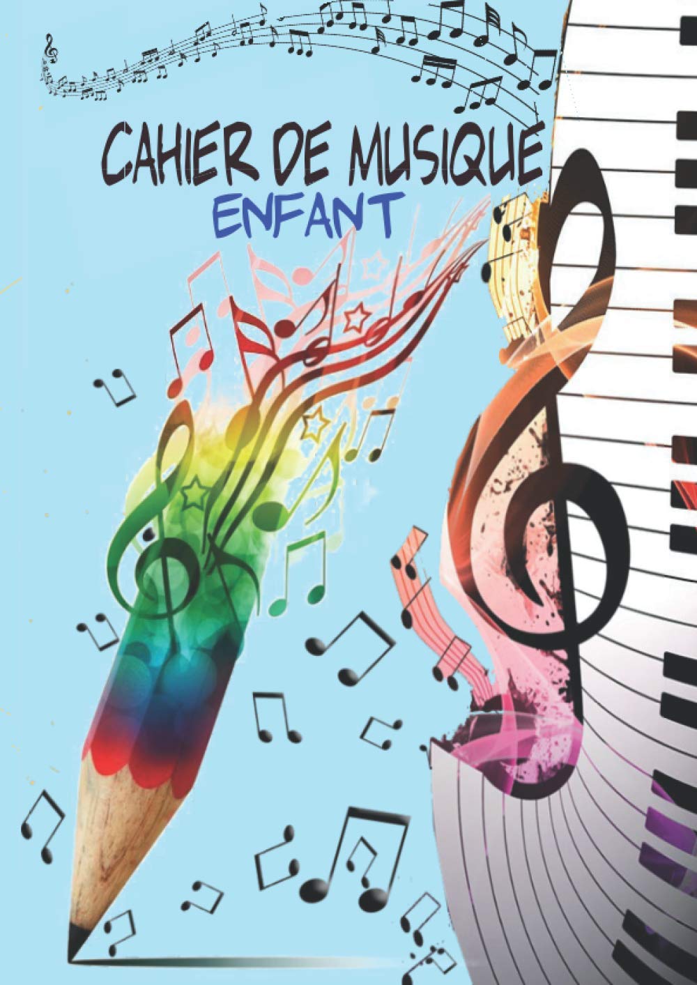 Cahier de musique enfant: Cahier de partitions pour enfants avec papier manuscrit, 6 grosses portées par page ; Cahier de musique et chant grand ... a remplir, carnet de composition musicale Non-fiction