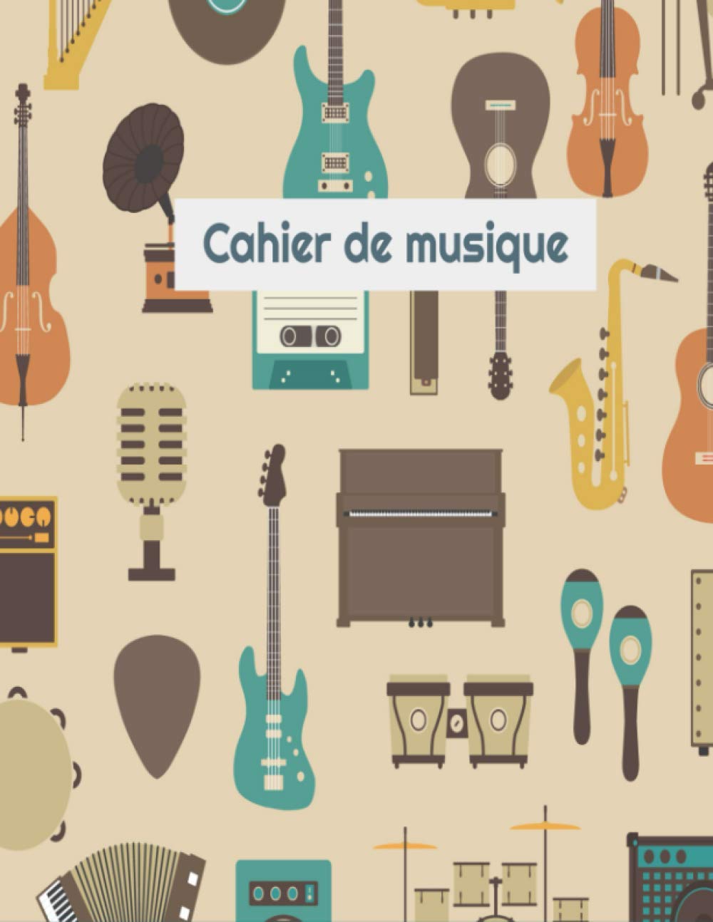 cahier de musique - carnet de partitions - grand format A5 - avec portée - 108 pages: cahier de musique enfants - carnet de musique - cahier musique ... musique grande portée -8 portée par page Film, Art & Culture