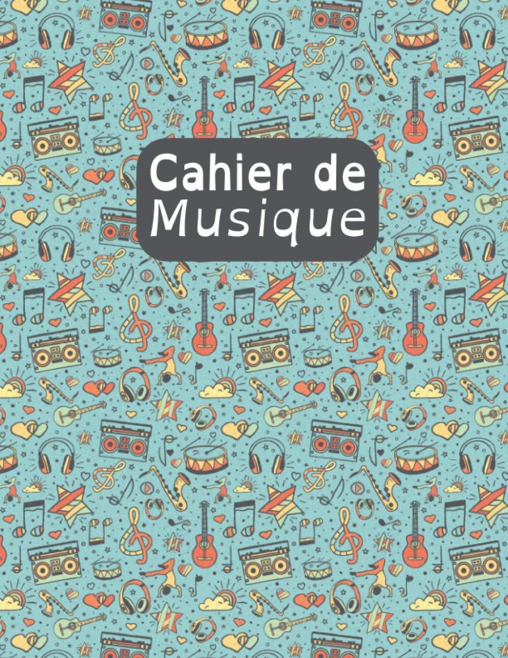 Cahier de musique pour DYS: Pages Mixtes de 6 Grosses Portées Vierges et Lignes d'Écriture + Code Couleur pour un Meilleur Repérage de l'Espace ... Sens de Lecture | Solfège pour Enfant, Adulte book