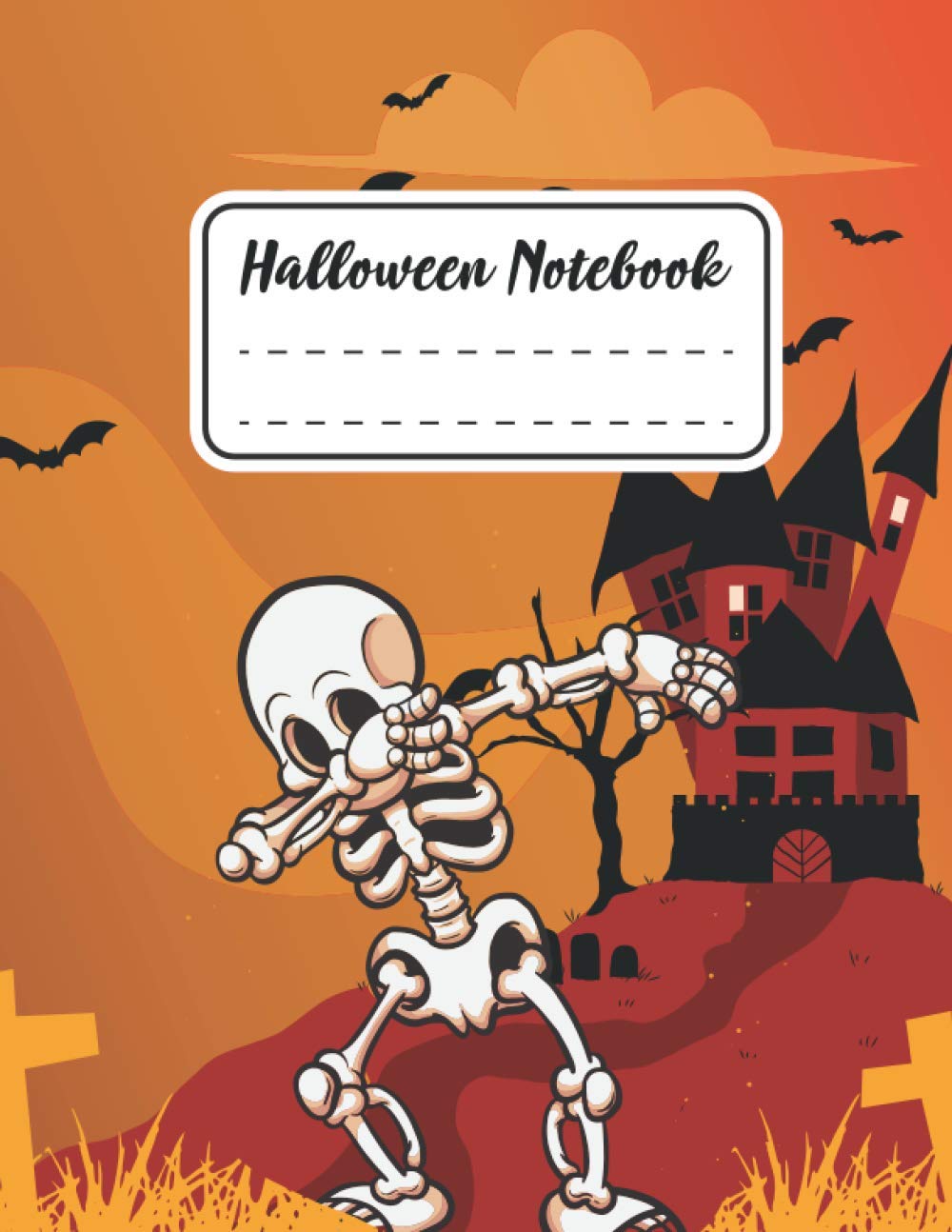 Composition Notebook: Cute Dancing Skeleton Horror Halloween Pattern Notebook Gift for Girls Kids Teens Students for School and Home Media & Communication