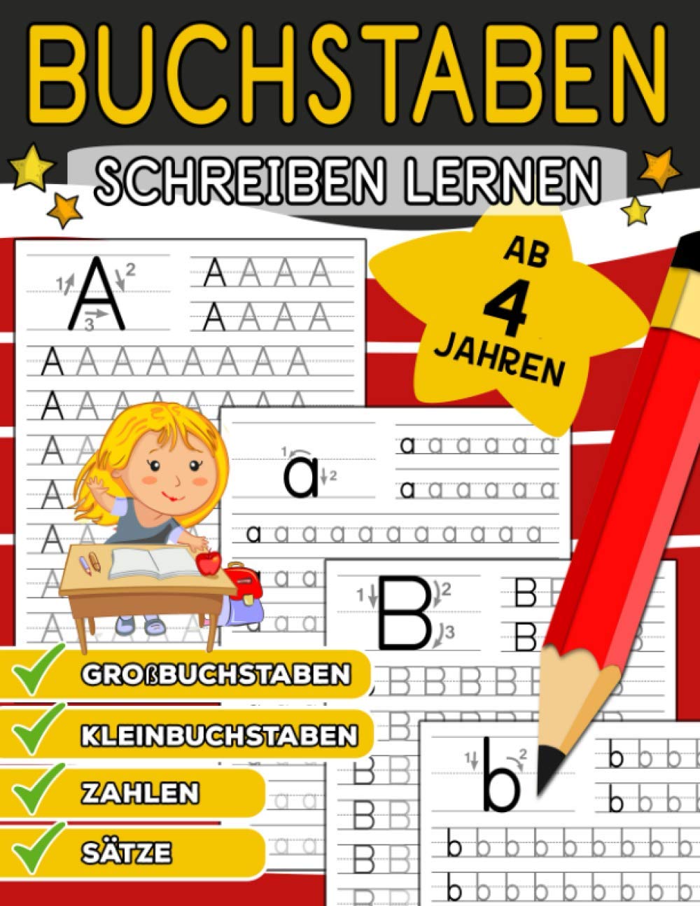 Buchstaben Schreiben Lernen: Buchstaben Und Zahlen Schreiben Lernen Alphabet Lernen für Kinder ab 4 Jahren (Vorschule + 1. Klasse) Media & Communication
