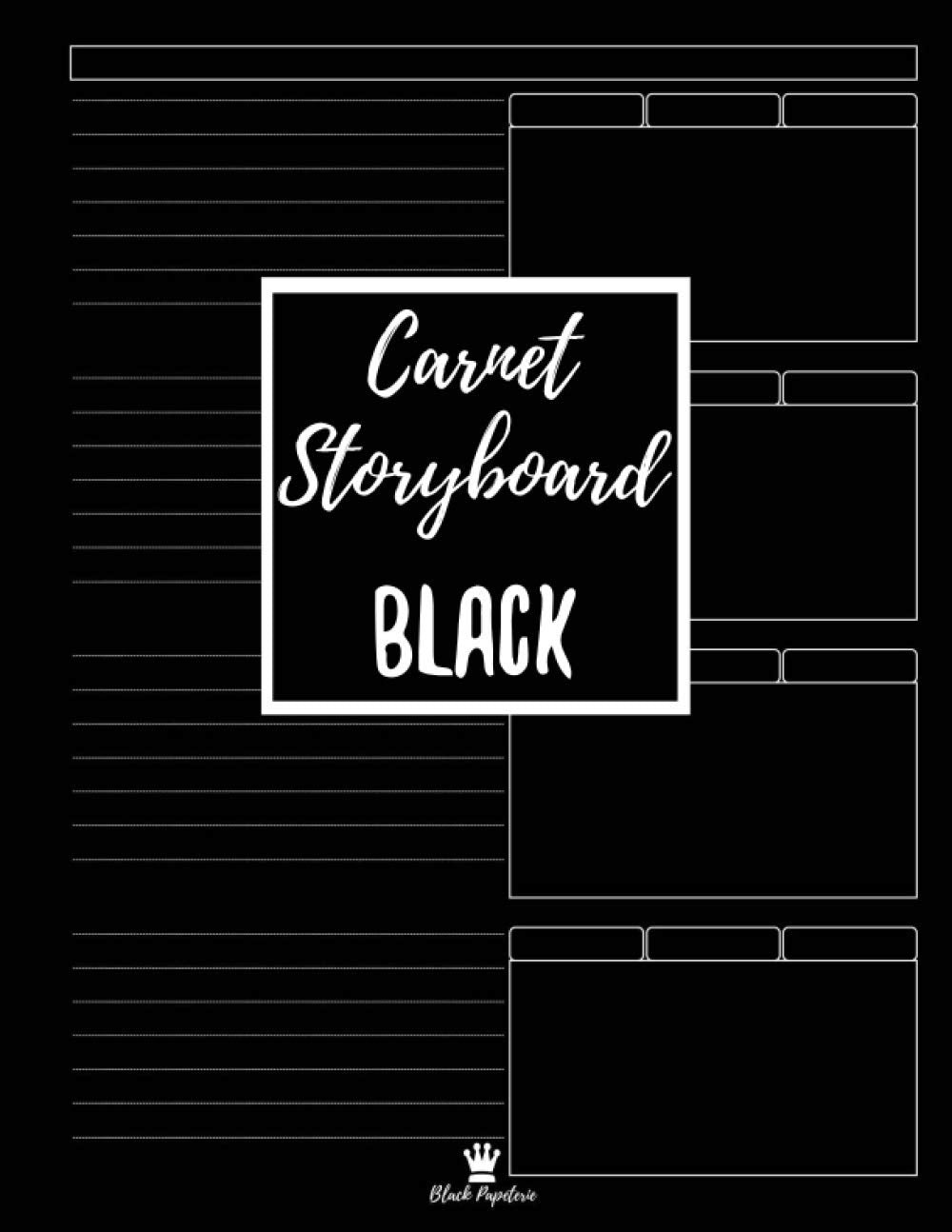 Carnet Storyboard Black: Papier noir intense | 120 pages pour créer votre scénario Manga