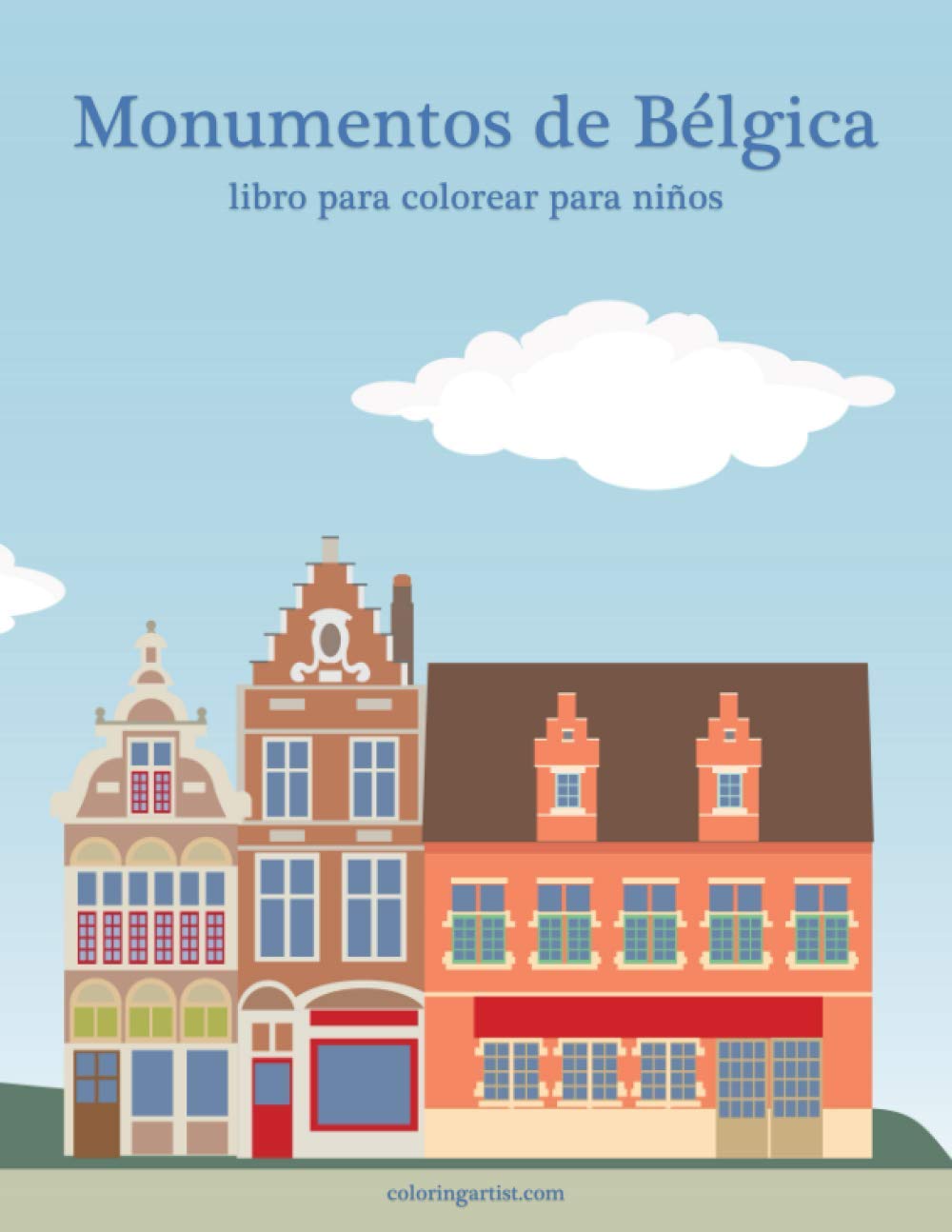 Monumentos de Bélgica libro para colorear para niños Architecture