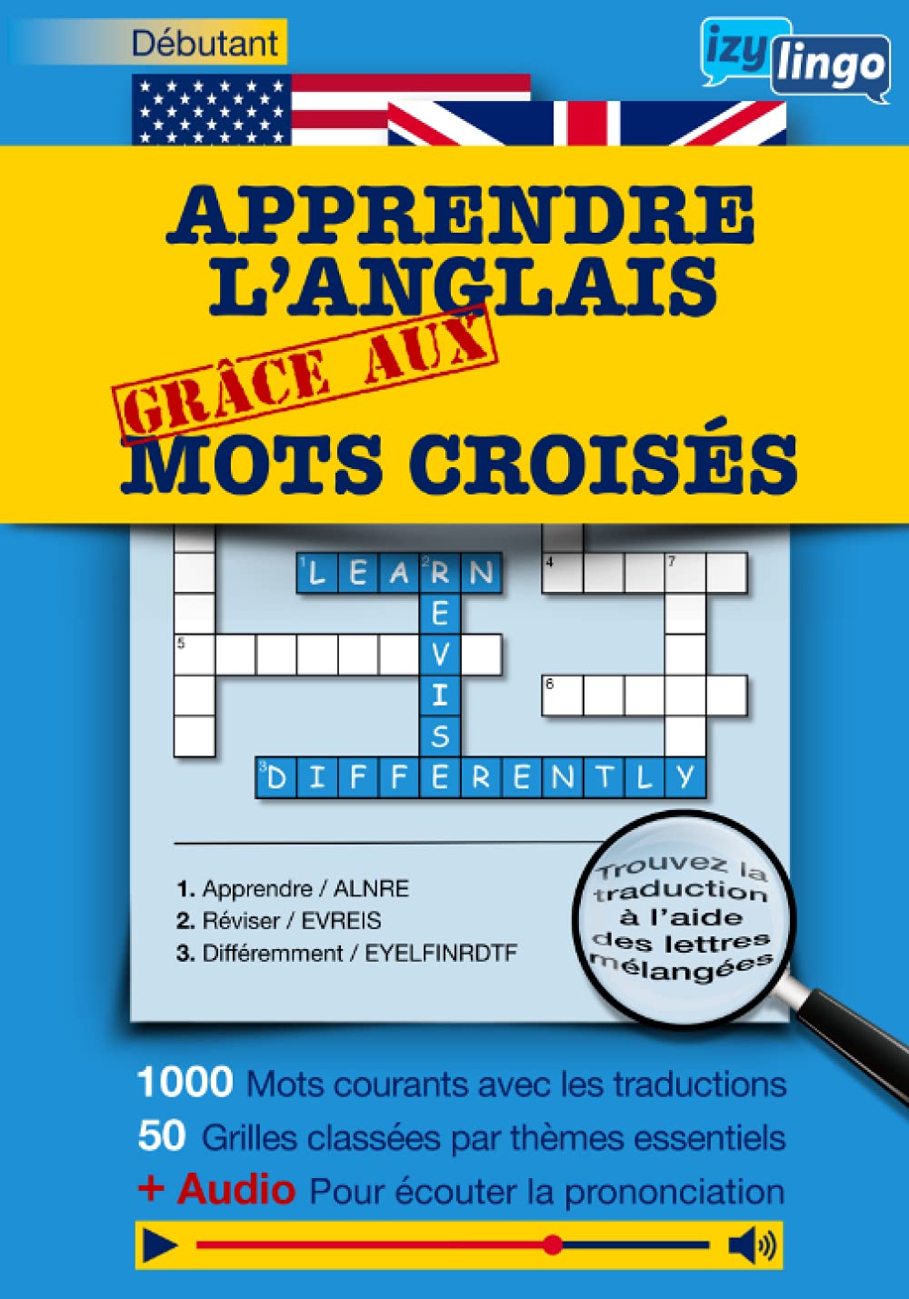 Apprendre l'anglais grâce aux mots croisés débutant: Mots Cachés- 1000 Mots Gros Caractères - Lexique ANGLAIS/FRANCAIS - Avec Solutions - Pour Adolescents et Adultes book
